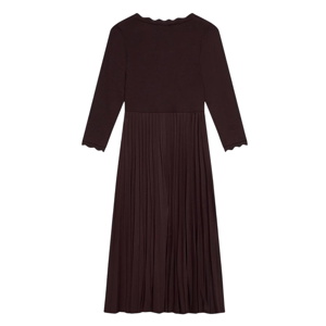Mint Velvet Burgundy Scallop Trim Midi Dress